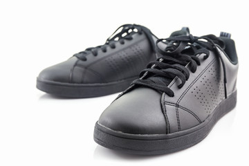 Black sneakers. Canvas Shoe.