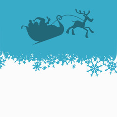 Christmas background with silhouette of Santa