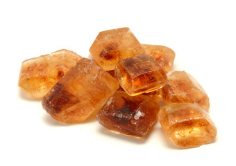 Caramelized sugar isolated on white background