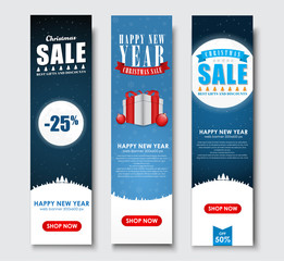 set of vertical banners for Christmas sales.