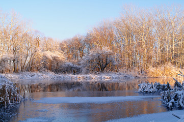 Winter on the frozen river