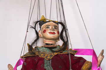 Wooden marionette puppets
