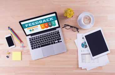 Business desk concept - FEEDBACK