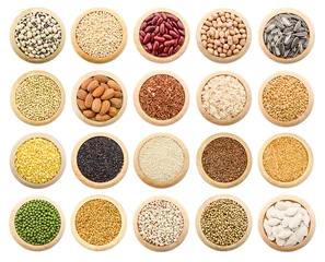 Foto op Plexiglas Dried grains, peas and rice collection. © gamjai