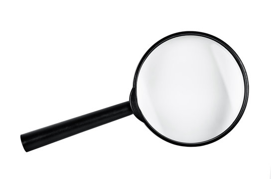 Magnifying glass isolated on white.