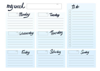 weekly planer blank template