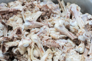 gnawed chicken bones
