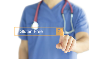 DOCTOR WORKING MODERN INTERFACE TOUCHSCREEN SEARCHING AND GLUTEN