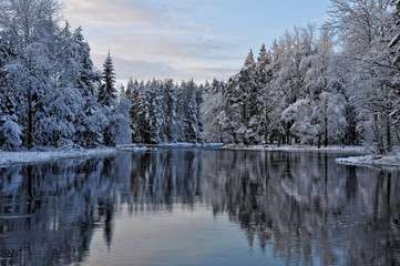 River landscape in winter
