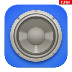 Realistic sound load Speaker icon. Music Vector illustration isolated on white background.