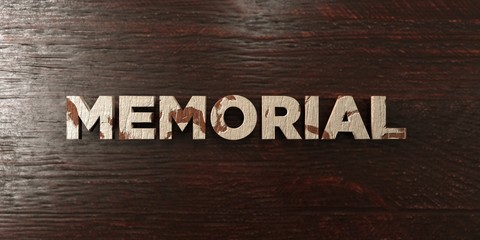 Memorial - grungy wooden headline on Maple  - 3D rendered royalty free stock image. This image can be used for an online website banner ad or a print postcard.