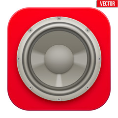Realistic sound load Speaker icon. Music Vector illustration isolated on white background.