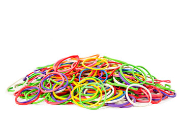 colourful elastic rubber band.