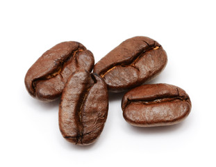 Coffee beans isolated on white background