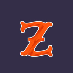 Z letter logo with diagonal line shadow.