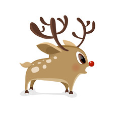 Surprise young deer in flat style.