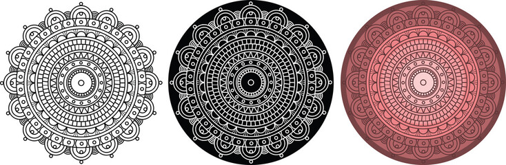 Beautiful mandala for coloring book. Round pattern with thick contour