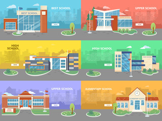 Set of School Buildings. Architectural Variations