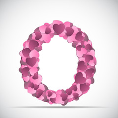 Valentine s Day Alphabet of Hearts Vector Illustration