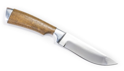 Beautiful hunting knife against a white background