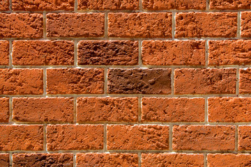Wall made from Red solid bricks