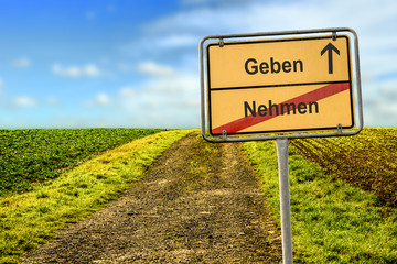 Fototapeta premium Schild 177 - Geben