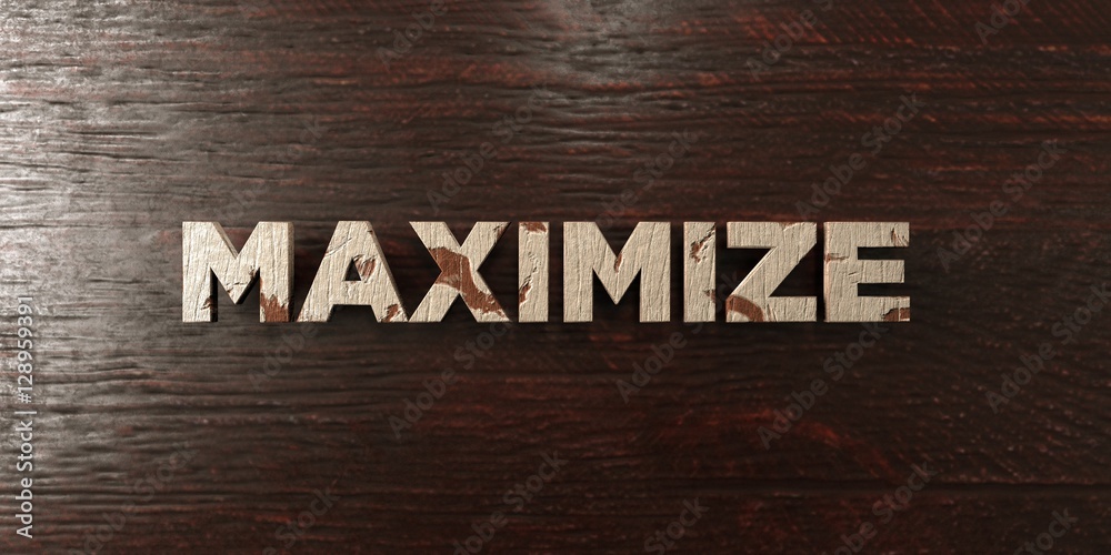 Fototapete maximize - grungy wooden headline on maple - 3d rendered royalty free stock image. this image can be