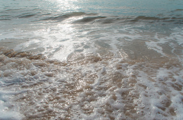 Bubble of Sea wave on sand