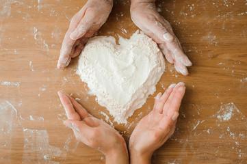 Chef preparing dough - cooking process