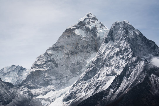 Fototapeta Ama Dablam mountain peak, Dingboche village