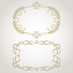 Abstract vintage frame vector templates with copy space.