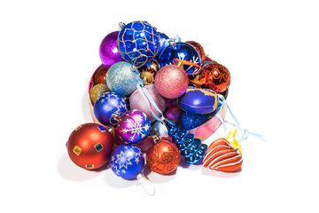 Christmas-tree decorations isolated on white background