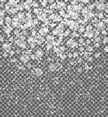 Snow on transparent background Abstract Christmas and New Year.
