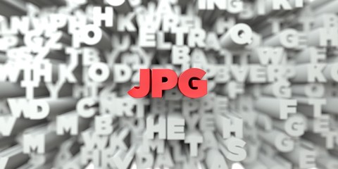 JPG -  Red text on typography background - 3D rendered royalty free stock image. This image can be used for an online website banner ad or a print postcard.