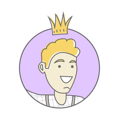 Boy in Crown Avatar Userpic Isolated on White