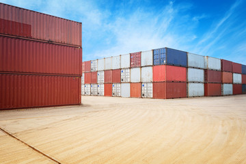 Fototapeta premium Stack of Cargo Containers at the docks