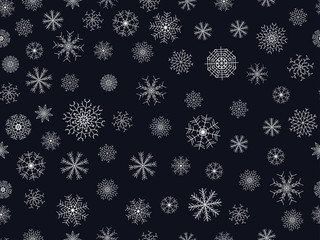 Seamless pattern with snowflakes. Christmas pattern. Vector illustration.