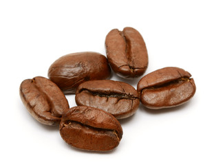 Coffee beans isolated on white background