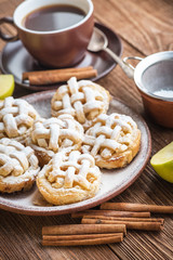 Obraz na płótnie Canvas Fresh homemade delicious apple muffins for breakfast. 