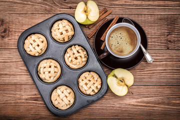 Fresh homemade delicious apple muffins for breakfast. 