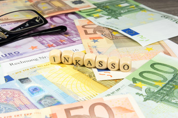 Eine unbezahlte Rechnung, Geld und Inkasso