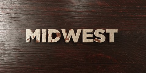 Midwest - grungy wooden headline on Maple  - 3D rendered royalty free stock image. This image can be used for an online website banner ad or a print postcard.
