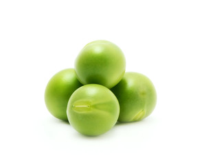 Green peas isolated on the white background