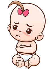 Vector Illustration of Cartoon Angry Baby