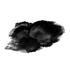 Black realistic clouds of smoke isolated over white background