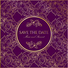 Invitation or greeting card with apple tree blossom.