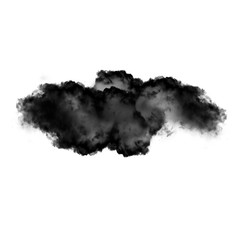 Black cloud or smoke isolated over white background