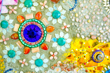 Colorful mosaic pattern background. Made from ceramic of Thai at Wat Phasornkaew in Thailand. Photo taken on: 29 November , 2016