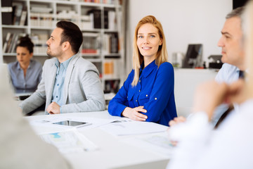 Obraz premium Successful businesswoman in company