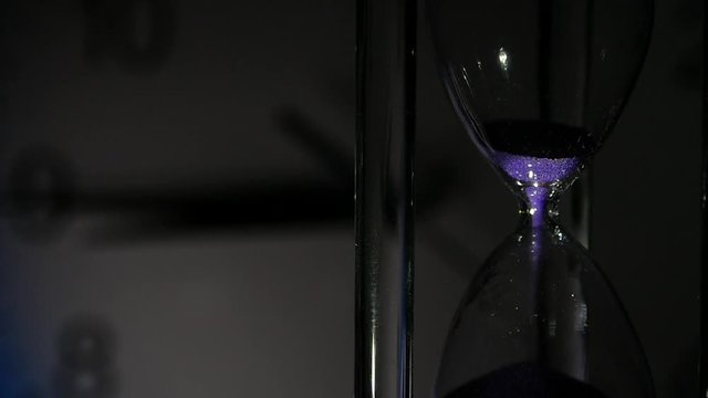 Hourglass and a clock face
